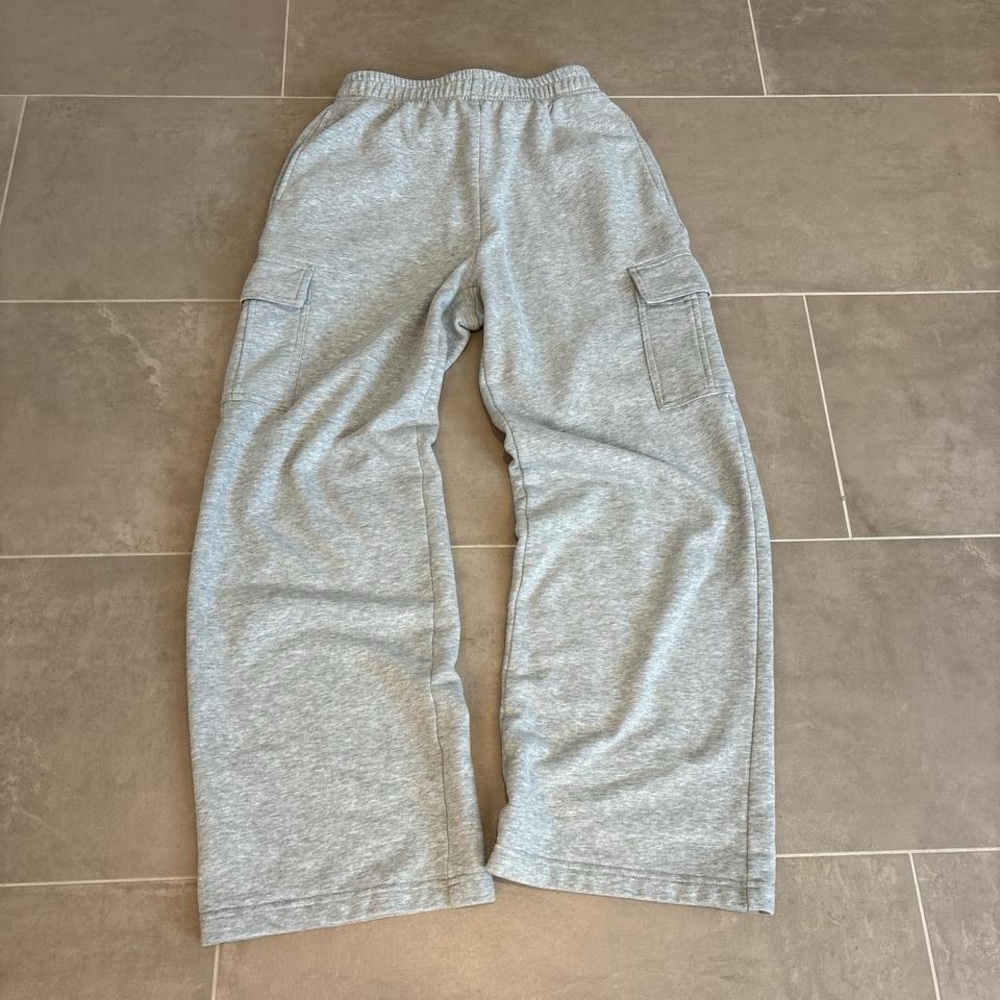 Light Gray Heather Joggers with Elastic Cuffs